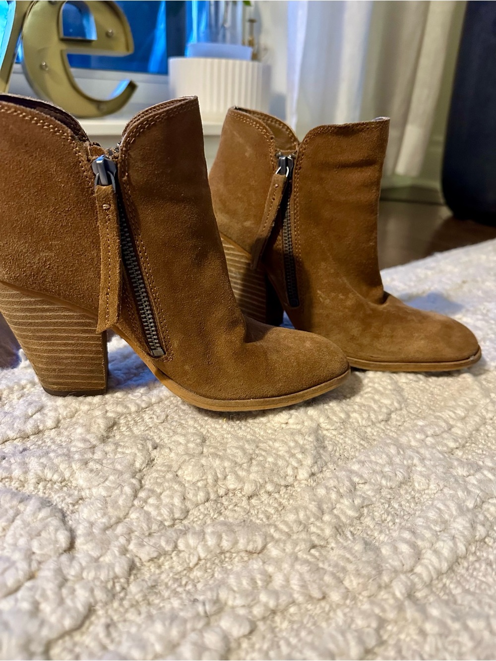 Dolce Vita Suede Zip Ankle Booties